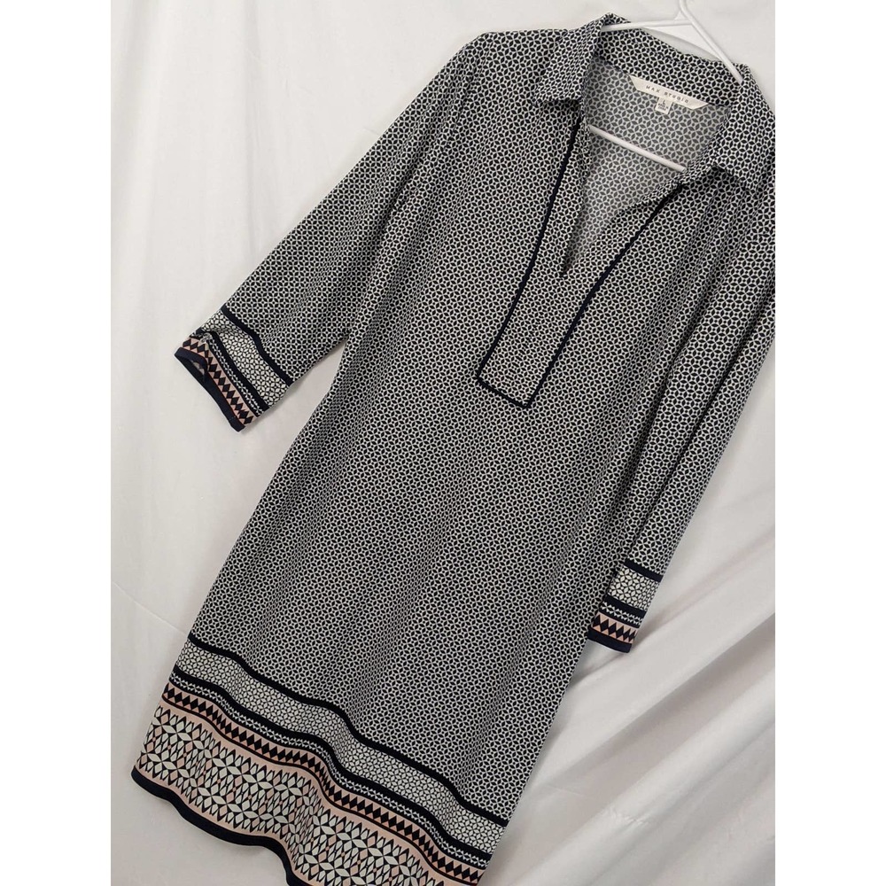 NWOT! MAX STUDIO! NAVY/PINK/WHITE INDIA PRINT RAYON DRESS/TUNIC! SIZE LARGE